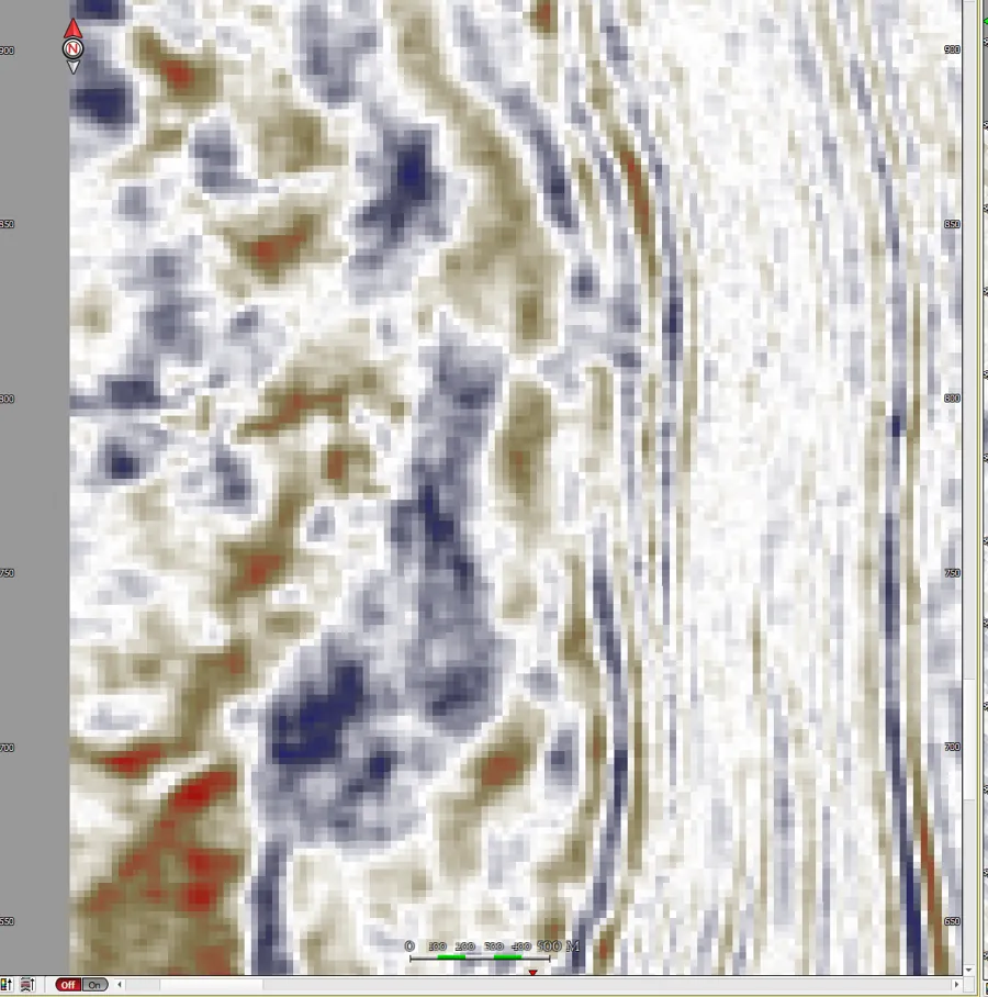 Time slice of the Maui 3D survey on its original grid